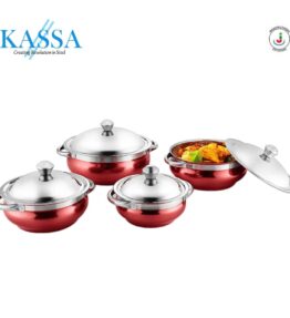 4 PCS HANDI WITH 4 SERVICE SPOON 14, 16, 18, 20 cm - RED